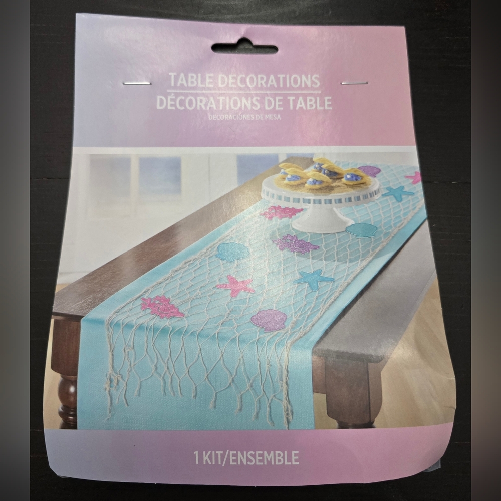 Mermaid Under The Sea Themed Fishnet Table Runner Table Decoration Kit NEW